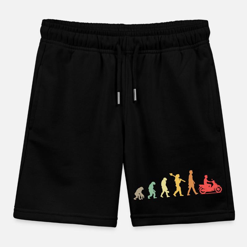 Evolution Moped Moped Driver Kids Organic Sweat Shorts by Stanley/Stella