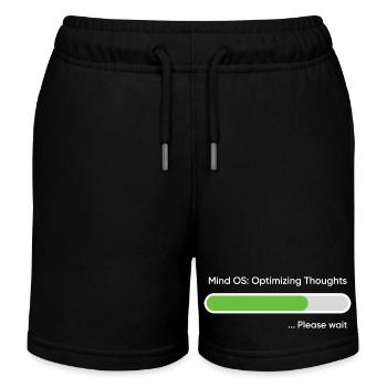 Mind OS Optimizing Thoughts... Please Wait - Kids Organic Sweat Shorts by Stanley/Stella - black - Front