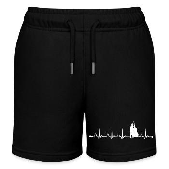 Contrebasse Heartbeat ECG Jazz et musique d’orchestre - Short de jogging enfant bio Stanley/Stella - noir - Devant