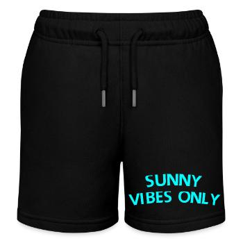 Sunny vibes only - Kids Organic Sweat Shorts by Stanley/Stella - black - Front
