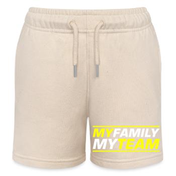 Mon équipe familiale dit - Short de jogging enfant bio Stanley/Stella - écru doux - Devant