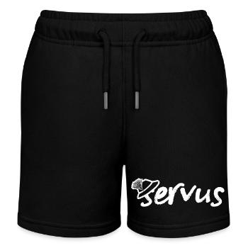 Servus Gruß mit Trachtenhut - Kinder Organic Joggingshorts Mini Bolter von Stanley/Stella - Schwarz - Vorne