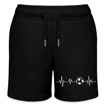 Herzschlag Fußball - Kinder Organic Joggingshorts Mini Bolter von Stanley/Stella - Schwarz - Vorne