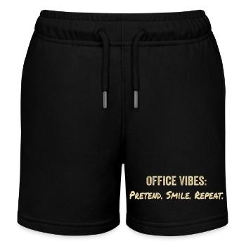 Büro-Vibes: so tun, als ob, lächeln, wiederholen - Kinder Organic Joggingshorts Mini Bolter von Stanley/Stella - Schwarz - Vorne