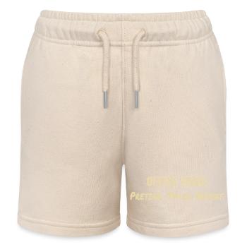 Office vibes: pretend, smile, repeat - Kids Organic Sweat Shorts by Stanley/Stella - soft Ecru - Front