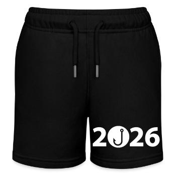 Fisherman 2026, Angler 2026, Fishhook 2026 - Kids Organic Sweat Shorts by Stanley/Stella - black - Front