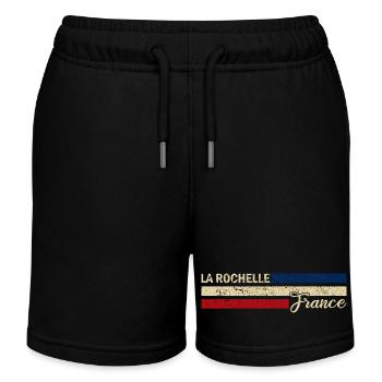 France - La Rochelle - Frankreich - Flagge - Kinder Organic Joggingshorts Mini Bolter von Stanley/Stella - Schwarz - Vorne