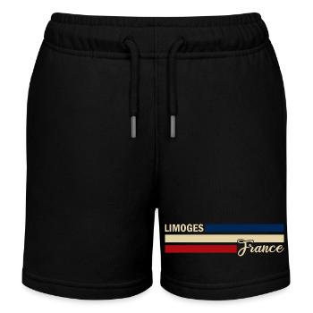 France - Limoges - Frankreich - Flagge - Streifen - Kinder Organic Joggingshorts Mini Bolter von Stanley/Stella - Schwarz - Vorne