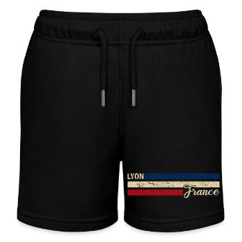 France - Lyon - Frankreich - Flagge - Streifen - Kinder Organic Joggingshorts Mini Bolter von Stanley/Stella - Schwarz - Vorne
