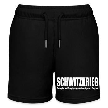 SCHWITZKRIEG Epische Kampf gegen Tropfen Laufen - Kinder Organic Joggingshorts Mini Bolter von Stanley/Stella - Schwarz - Vorne