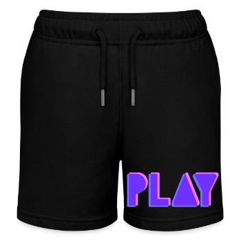 Press Play – Music Party DJ Shirt Club Style - Kids Organic Sweat Shorts by Stanley/Stella - black - Front