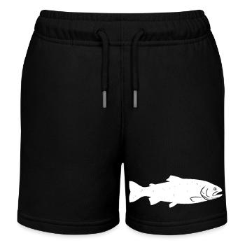 Forelle Forellen Silhouette wilde fliegenfischen - Kinder Organic Joggingshorts Mini Bolter von Stanley/Stella - Schwarz - Vorne