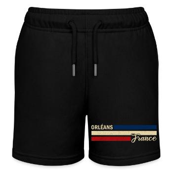 France - Orleans - Frankreich - Flagge - Streifen - Kinder Organic Joggingshorts Mini Bolter von Stanley/Stella - Schwarz - Vorne