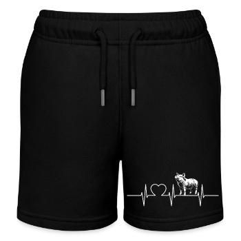 Schweine Schwein - Kinder Organic Joggingshorts Mini Bolter von Stanley/Stella - Schwarz - Vorne