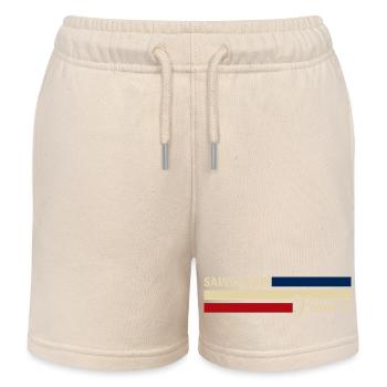 France - Saint-Denis - France - Flag - Kids Organic Sweat Shorts by Stanley/Stella - soft Ecru - Front