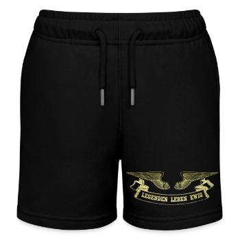 Legende mit Goldene Engelsflügel Banner - Kinder Organic Joggingshorts Mini Bolter von Stanley/Stella - Schwarz - Vorne