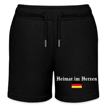 Home in the heart of Germany Germans - Kids Organic Sweat Shorts by Stanley/Stella - black - Front