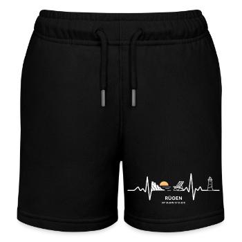 Rügen Heartbeat Mer Baltic Love - Short de jogging enfant bio Stanley/Stella - noir - Devant