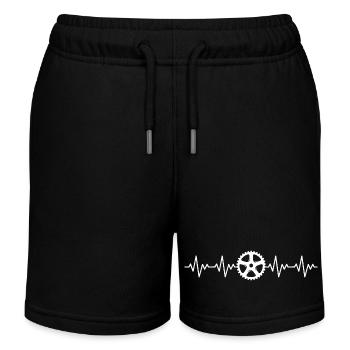 Manivelle Bicyclette VTT ECG Battement de cœur - Short de jogging enfant bio Stanley/Stella - noir - Devant