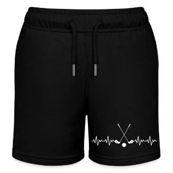 Golf Golfball Golfschläger EKG Herzschlag - Kinder Organic Joggingshorts Mini Bolter von Stanley/Stella - Schwarz - Vorne