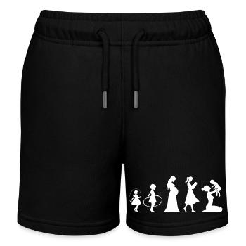 Evolution Mom Mother's Day Child Family - Kids Organic Sweat Shorts by Stanley/Stella - black - Front