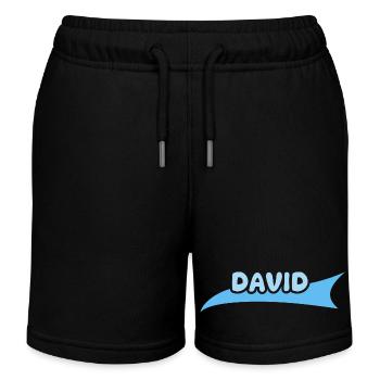 Vorname David - Kinder Organic Joggingshorts Mini Bolter von Stanley/Stella - Schwarz - Vorne