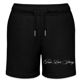 True Love Story lettering - Kids Organic Sweat Shorts by Stanley/Stella - black - Front