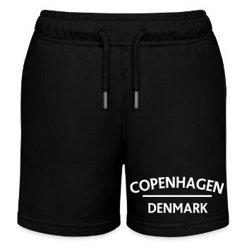 Copenhagen – Denmark Textdesign - Kids Organic Sweat Shorts by Stanley/Stella - black - Front