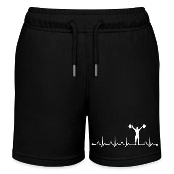 Gewichtheben, Herzschlag, EKG, Fitnessstudio, Langhantel TR - Kinder Organic Joggingshorts Mini Bolter von Stanley/Stella - Schwarz - Vorne