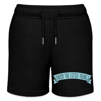 Enjoy The Little Things Dankbarkeit Achtsamkeit - Kinder Organic Joggingshorts Mini Bolter von Stanley/Stella - Schwarz - Vorne