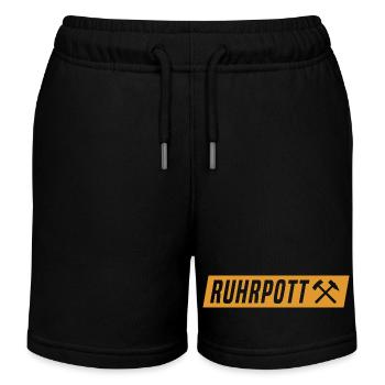 Ruhrpott - Ruhr Pott - Zeche - Zollverein - NRW - Kinder Organic Joggingshorts Mini Bolter von Stanley/Stella - Schwarz - Vorne