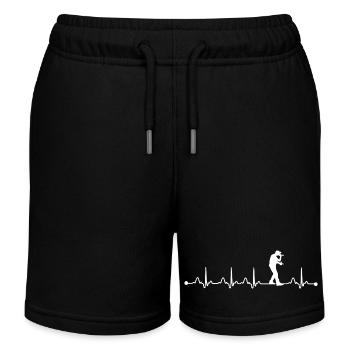 Rap Heartbeat ECG Drôle de rap hip hop Drôle de rappeur - Short de jogging enfant bio Stanley/Stella - noir - Devant