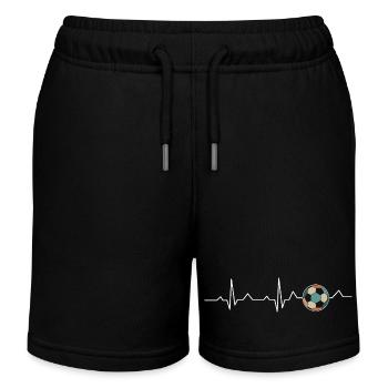 Retro Soccer Heartbeat |  - Kinder Organic Joggingshorts Mini Bolter von Stanley/Stella - Schwarz - Vorne