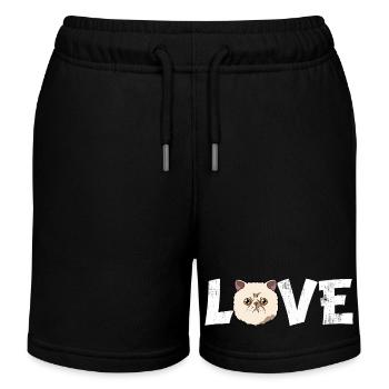 ECG de battement de cœur en bateau Drôle de vie sur le lac à la voile - Short de jogging enfant bio Stanley/Stella - noir - Devant