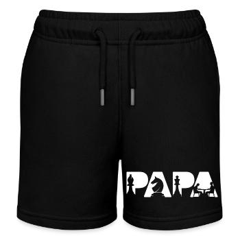 Papa Chess Player Board Game Dad Chess Dad - Kids Organic Sweat Shorts by Stanley/Stella - black - Front