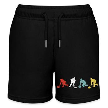 Vierfarbige Putz-Helden - Kinder Organic Joggingshorts Mini Bolter von Stanley/Stella - Schwarz - Vorne