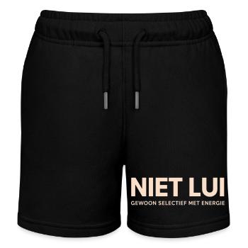 Not lazy. Just selective with energy. - Kids Organic Sweat Shorts by Stanley/Stella - black - Front