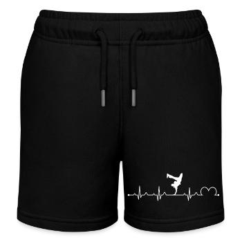 Breakdance Herzschlag EKG Street Hip Hop Tänzer - Kinder Organic Joggingshorts Mini Bolter von Stanley/Stella - Schwarz - Vorne