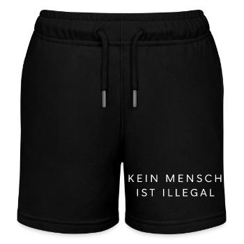 No One Is Illegal – Statement - Kids Organic Sweat Shorts by Stanley/Stella - black - Front