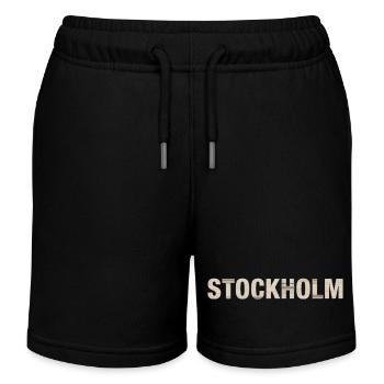 STOCKHOLM – Nordic Architectural Typography - Kinder Organic Joggingshorts Mini Bolter von Stanley/Stella - Schwarz - Vorne