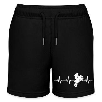 Herzschlag Motocross Fahrer - Kinder Organic Joggingshorts Mini Bolter von Stanley/Stella - Schwarz - Vorne
