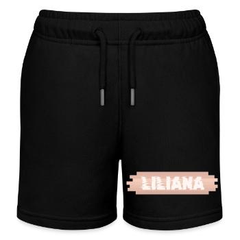 First name Liliana - Kids Organic Sweat Shorts by Stanley/Stella - black - Front