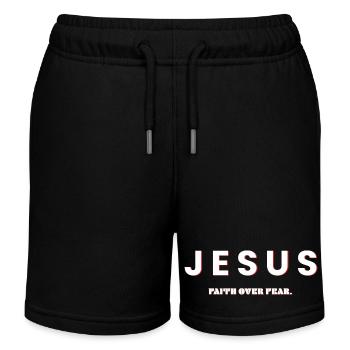 Jésus, la foi avant la peur - Christian Design - Short de jogging enfant bio Stanley/Stella - noir - Devant