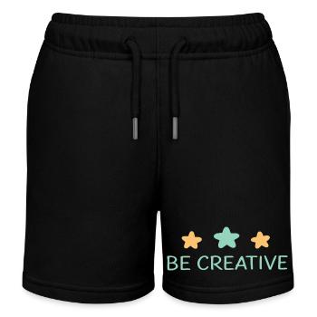 Soyez Créatif: Étoiles Pastel - Short de jogging enfant bio Stanley/Stella - noir - Devant