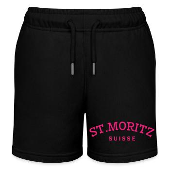 St. Moritz - Suisse - Schweiz - Swiss - Kinder Organic Joggingshorts Mini Bolter von Stanley/Stella - Schwarz - Vorne