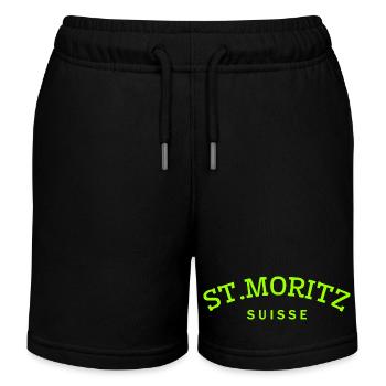 St. Moritz - Suisse - Schweiz - Swiss - Kinder Organic Joggingshorts Mini Bolter von Stanley/Stella - Schwarz - Vorne