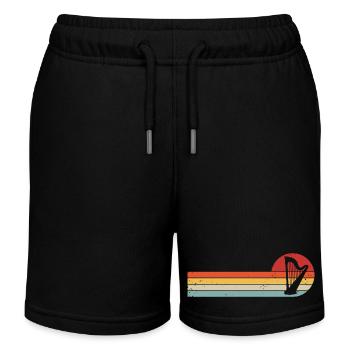Harpe Harpiste Harpiste Harpiste Harpes rétro - Short de jogging enfant bio Stanley/Stella - noir - Devant