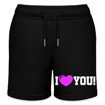 I love you - Ich Liebe Dich - Kinder Organic Joggingshorts Mini Bolter von Stanley/Stella - Schwarz - Vorne