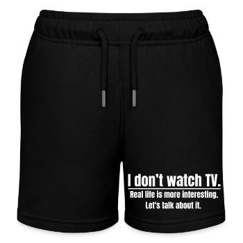 Ich schaue kein Fernsehen - Kinder Organic Joggingshorts Mini Bolter von Stanley/Stella - Schwarz - Vorne