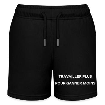 travailler plus pour gagner moins - Short de jogging enfant bio Stanley/Stella - noir - Devant